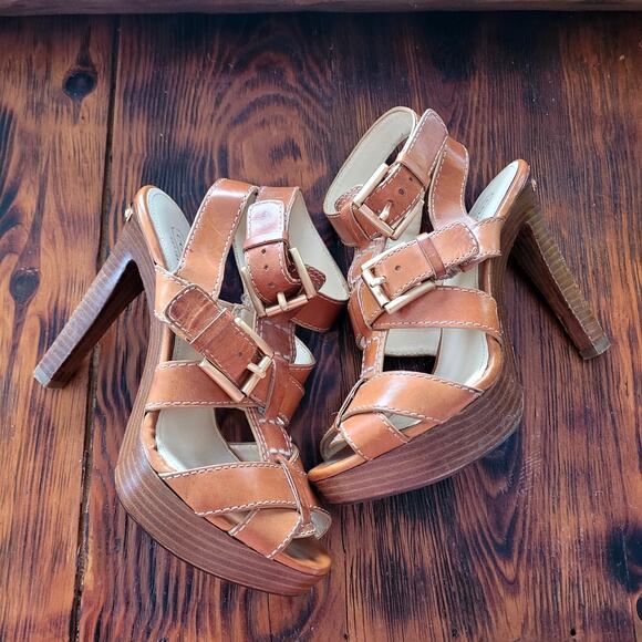 Coach Shoes - Coach Stephanie Heels Strappy Leather Sandals Sz 6